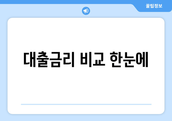 대출금리 비교 한눈에