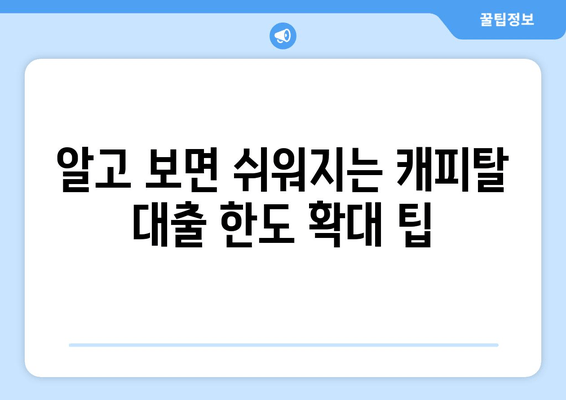 알고 보면 쉬워지는 캐피탈 대출 한도 확대 팁