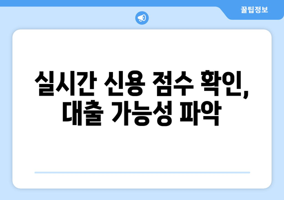 실시간 신용 점수 확인, 대출 가능성 파악