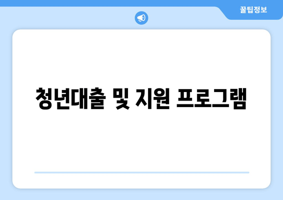 청년대출 및 지원 프로그램