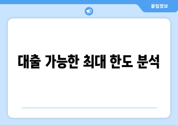 대출 가능한 최대 한도 분석