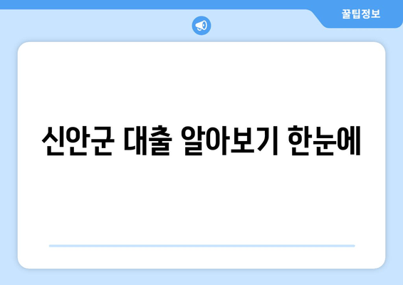 신안군 대출 알아보기 한눈에