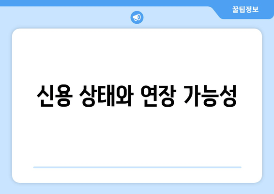 신용 상태와 연장 가능성