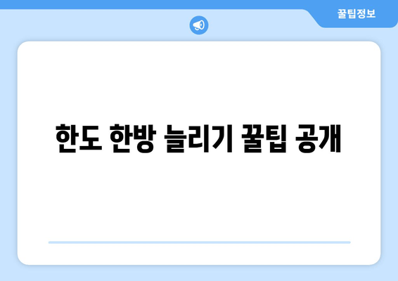 한도 한방 늘리기 꿀팁 공개