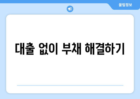 대출 없이 부채 해결하기