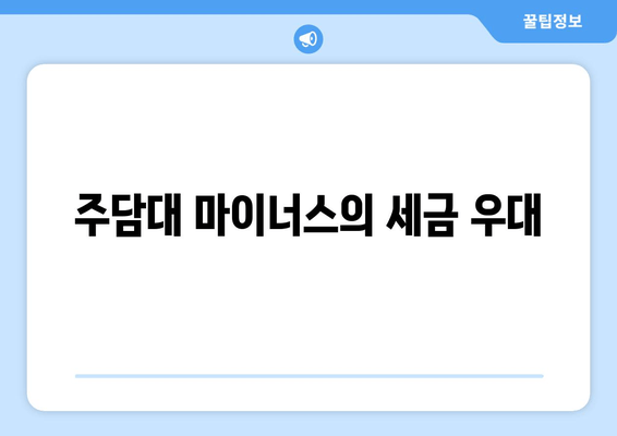 주담대 마이너스의 세금 우대