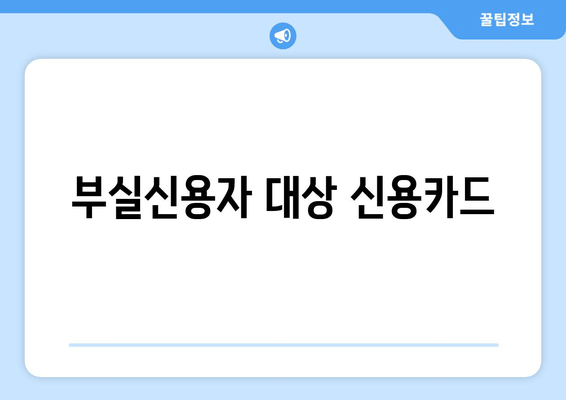 부실신용자 대상 신용카드