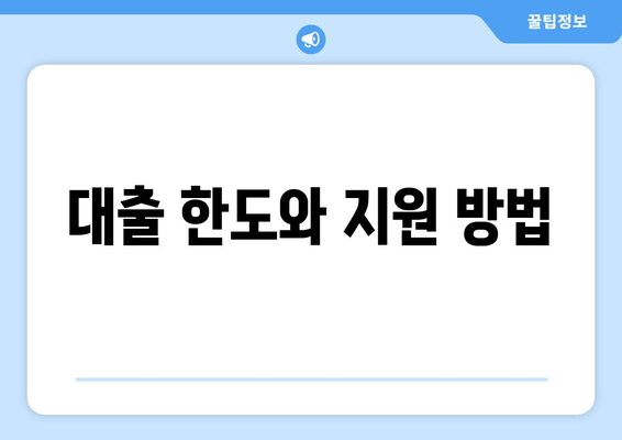 대출 한도와 지원 방법