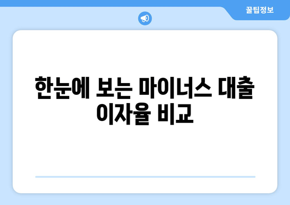 한눈에 보는 마이너스 대출 이자율 비교