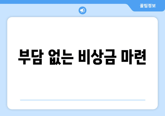 부담 없는 비상금 마련