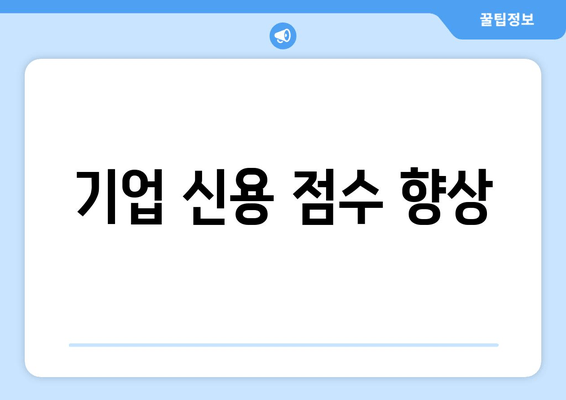 기업 신용 점수 향상