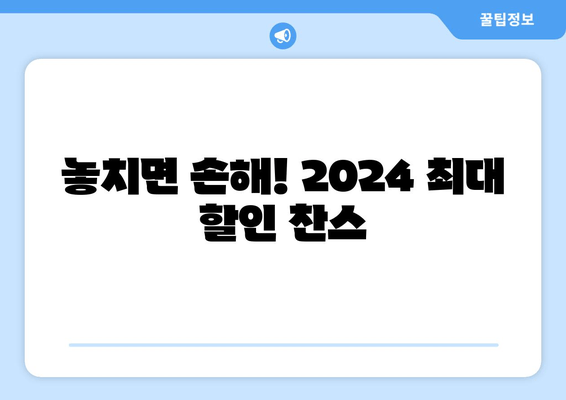 놓치면 손해! 2024 최대 할인 찬스