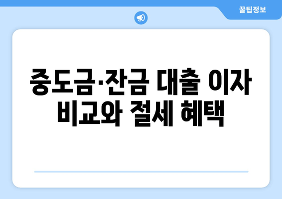 중도금·잔금 대출 이자 비교와 절세 혜택