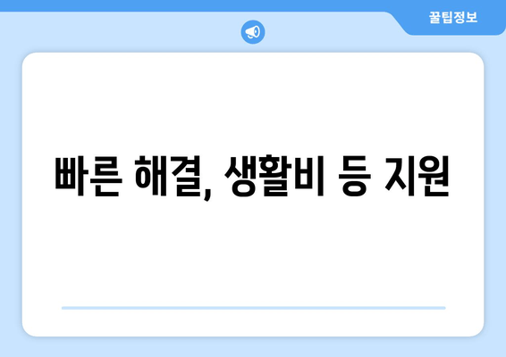 빠른 해결, 생활비 등 지원