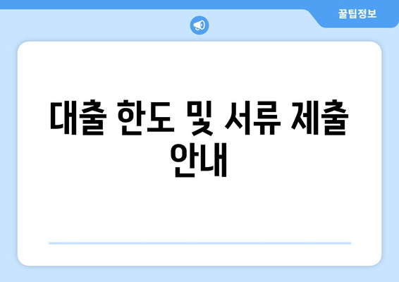 대출 한도 및 서류 제출 안내