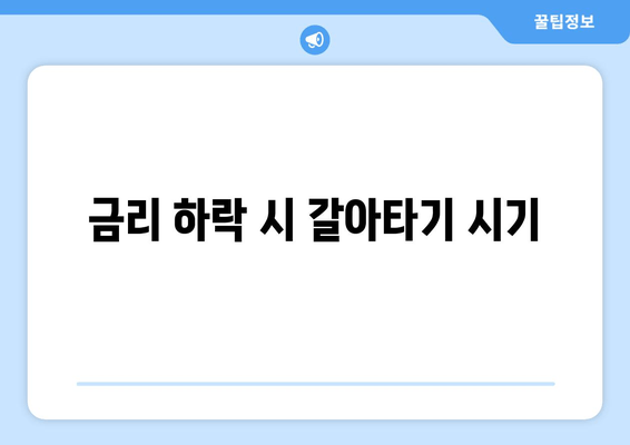 금리 하락 시 갈아타기 시기