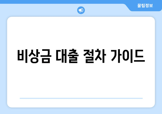 비상금 대출 절차 가이드