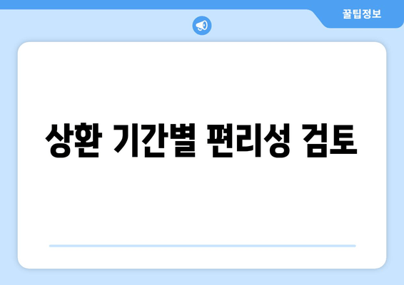 상환 기간별 편리성 검토