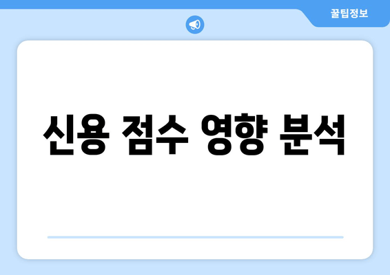 신용 점수 영향 분석