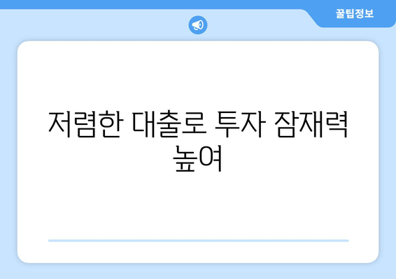 저렴한 대출로 투자 잠재력 높여