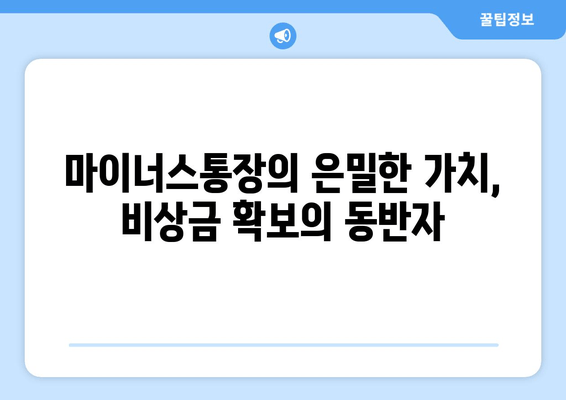 마이너스통장의 은밀한 가치, 비상금 확보의 동반자