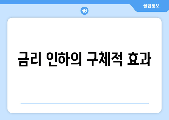 금리 인하의 구체적 효과