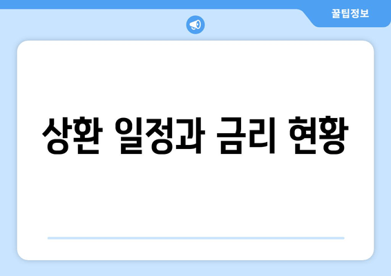 상환 일정과 금리 현황