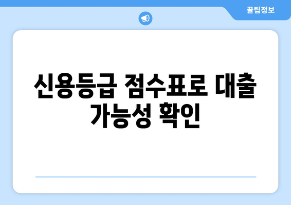 신용등급 점수표로 대출 가능성 확인