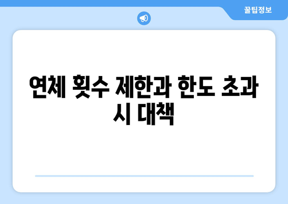 연체 횟수 제한과 한도 초과 시 대책