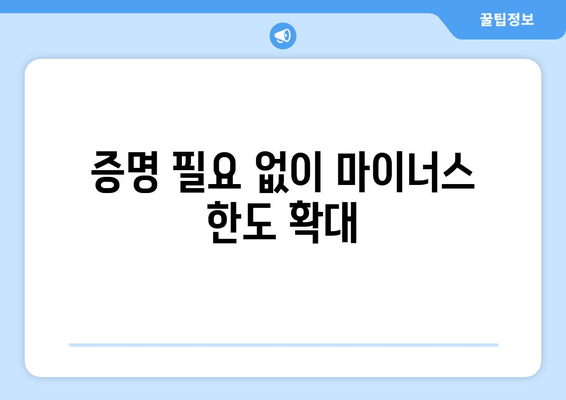 증명 필요 없이 마이너스 한도 확대