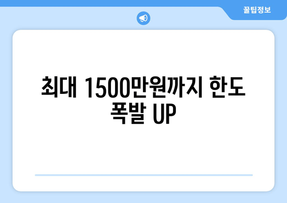 최대 1500만원까지 한도 폭발 UP