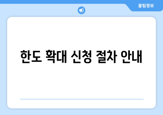 한도 확대 신청 절차 안내