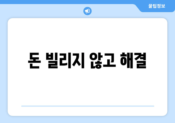 돈 빌리지 않고 해결