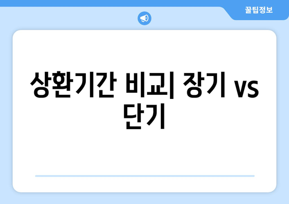 상환기간 비교| 장기 vs 단기