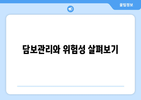 담보관리와 위험성 살펴보기