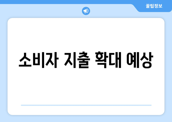 소비자 지출 확대 예상