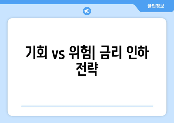 기회 vs 위험| 금리 인하 전략