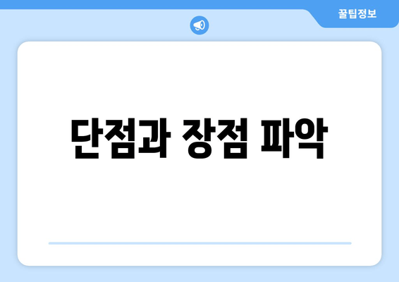 단점과 장점 파악