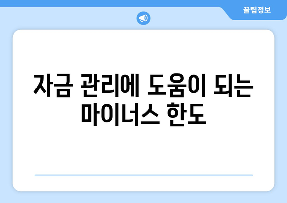 자금 관리에 도움이 되는 마이너스 한도