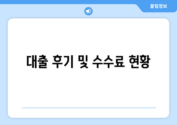 대출 후기 및 수수료 현황