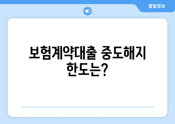 보험계약대출 중도해지 한도는?