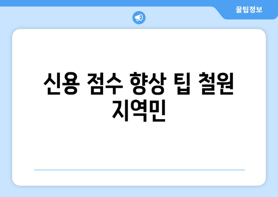 신용 점수 향상 팁 철원 지역민