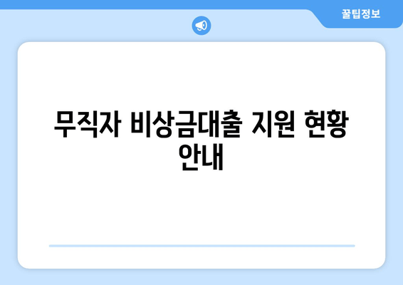 무직자 비상금대출 지원 현황 안내