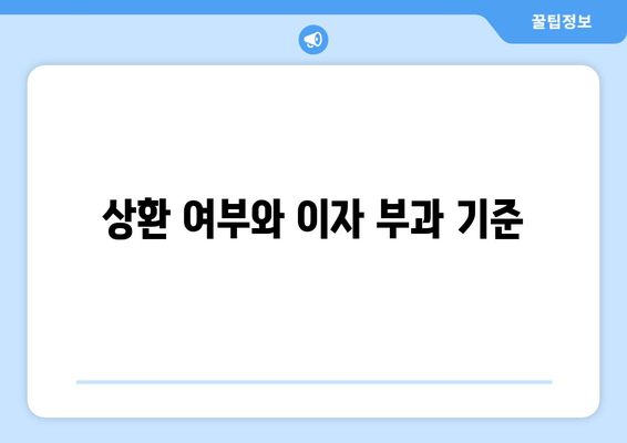 상환 여부와 이자 부과 기준