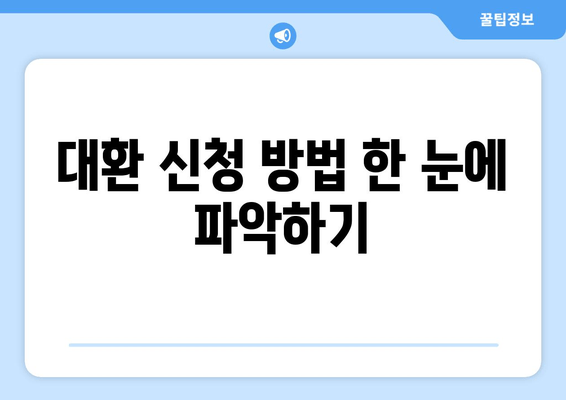 대환 신청 방법 한 눈에 파악하기