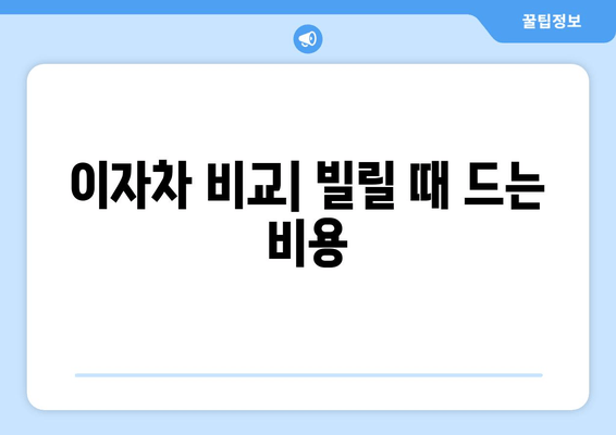 이자차 비교| 빌릴 때 드는 비용