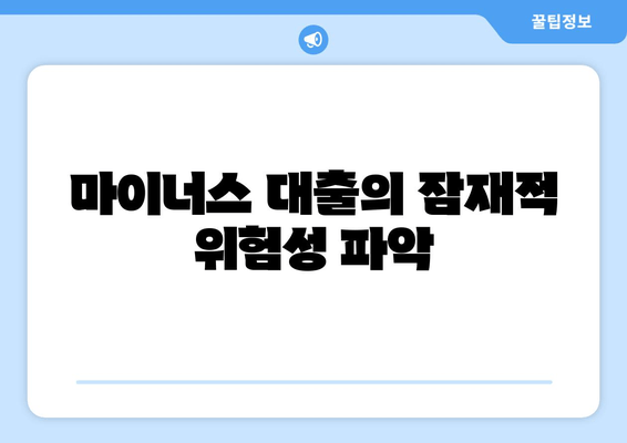 마이너스 대출의 잠재적 위험성 파악