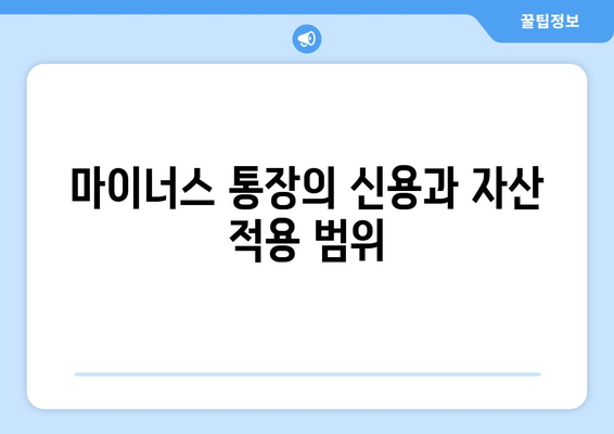 마이너스 통장의 신용과 자산 적용 범위