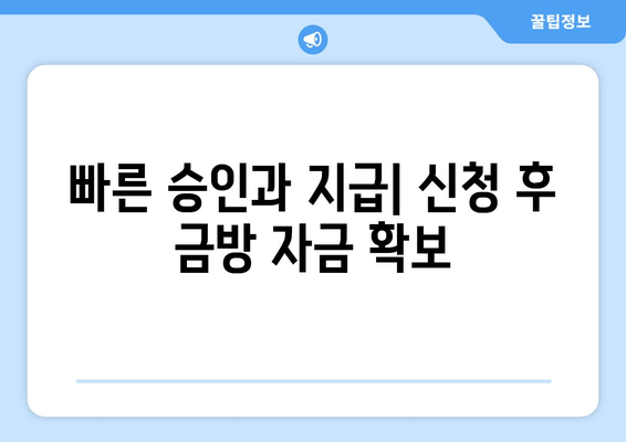 빠른 승인과 지급| 신청 후 금방 자금 확보