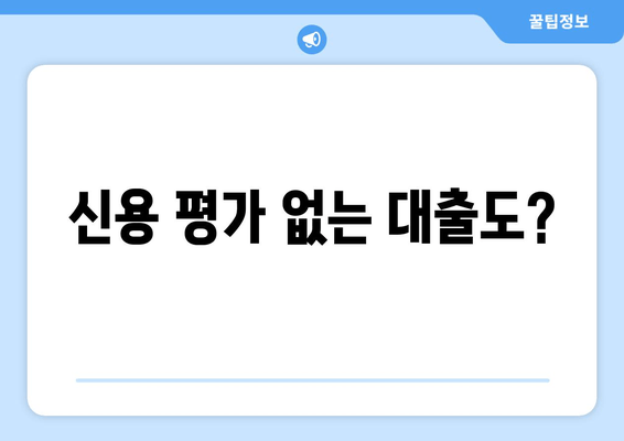 신용 평가 없는 대출도?